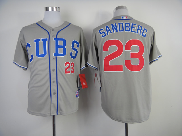 Men Chicago Cubs 23 Sandberg Grey CUBS MLB Jerseys